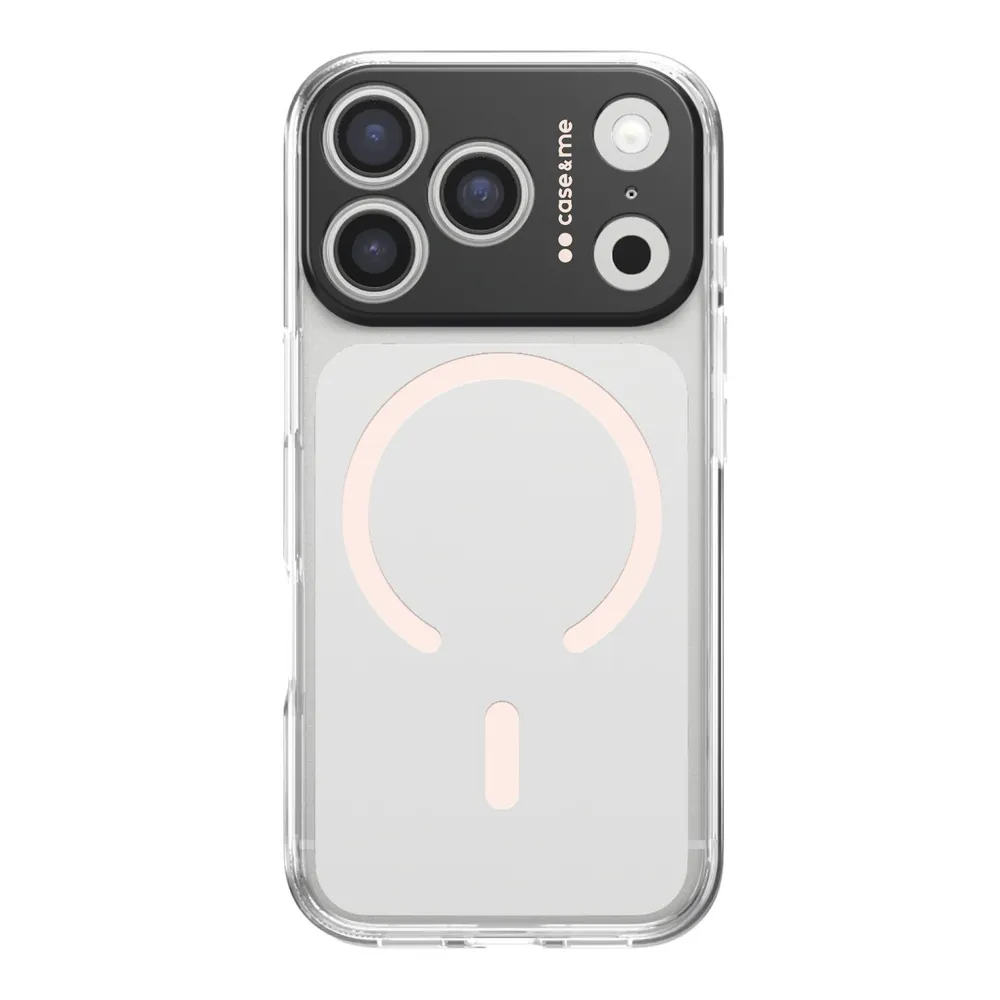 Transparente Hülle, kompatibel mit MagSafe-Aufladung für iPhone 17 Pro, Pfirsich