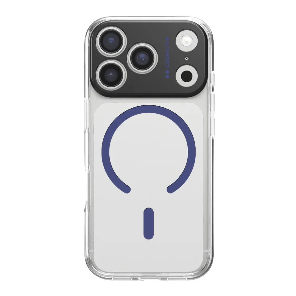 Transparente Hülle, kompatibel mit MagSafe-Aufladung für iPhone 17 Pro, Blau