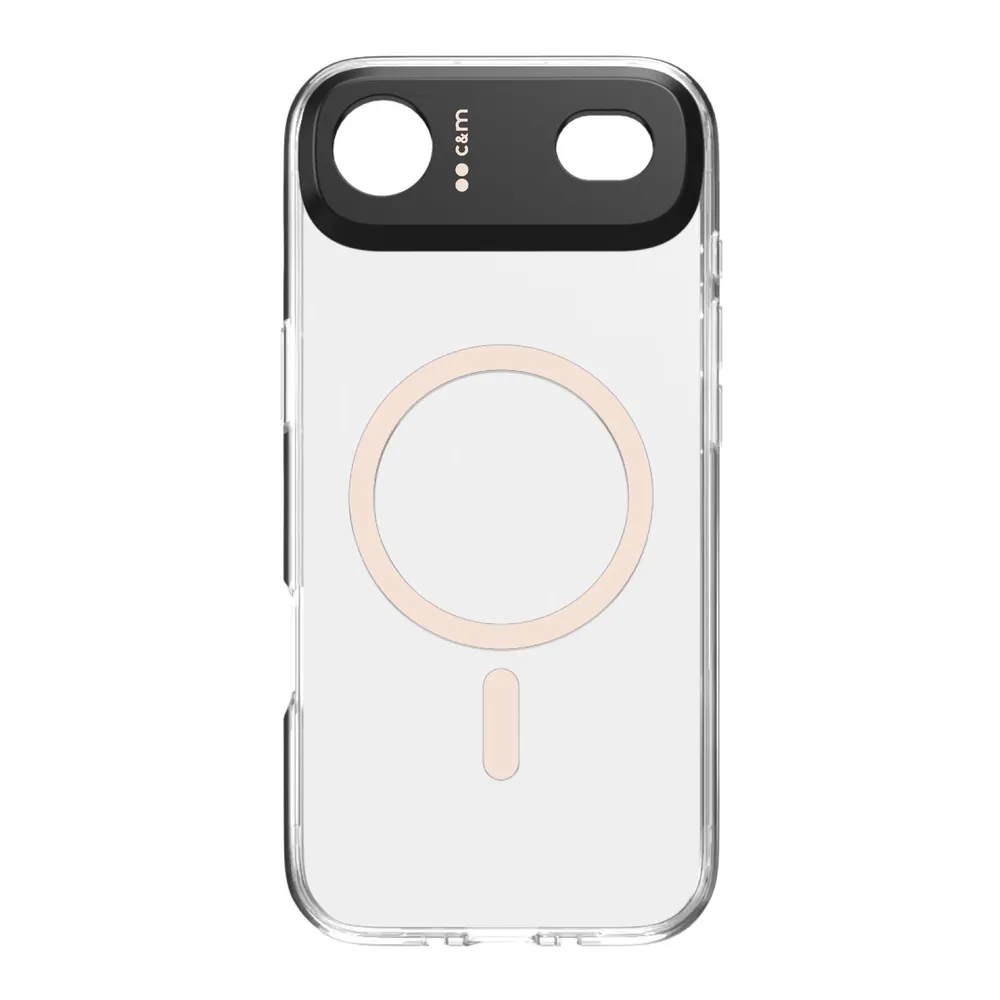 Transparente Hülle, kompatibel mit MagSafe-Aufladung für iPhone 17 Air, Pfirsich