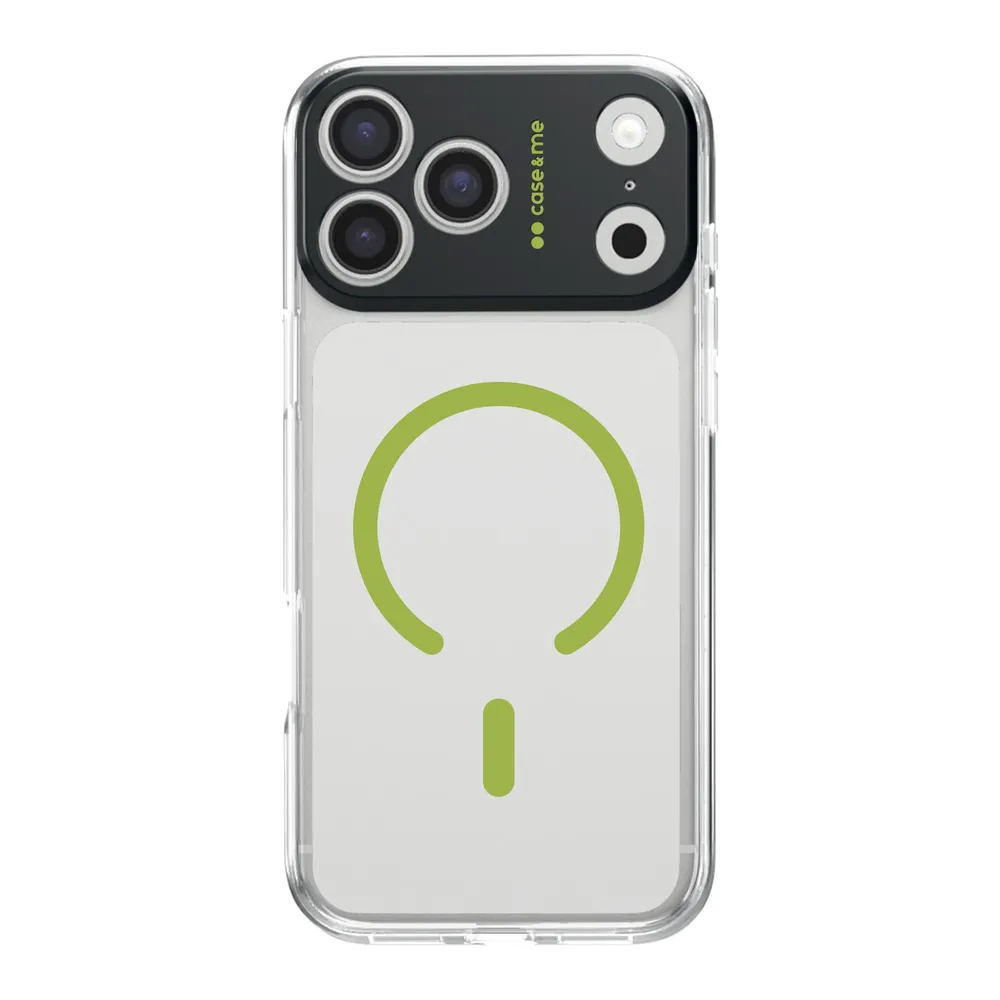 Transparente Hülle, kompatibel mit MagSafe-Aufladung für iPhone 17 Pro Max, Grün
