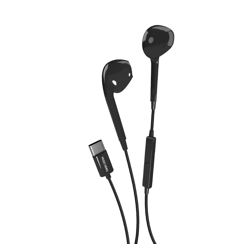 Tubb Kabelgebundene Ohrhörer mit USB-C-Anschluss, Schwarz