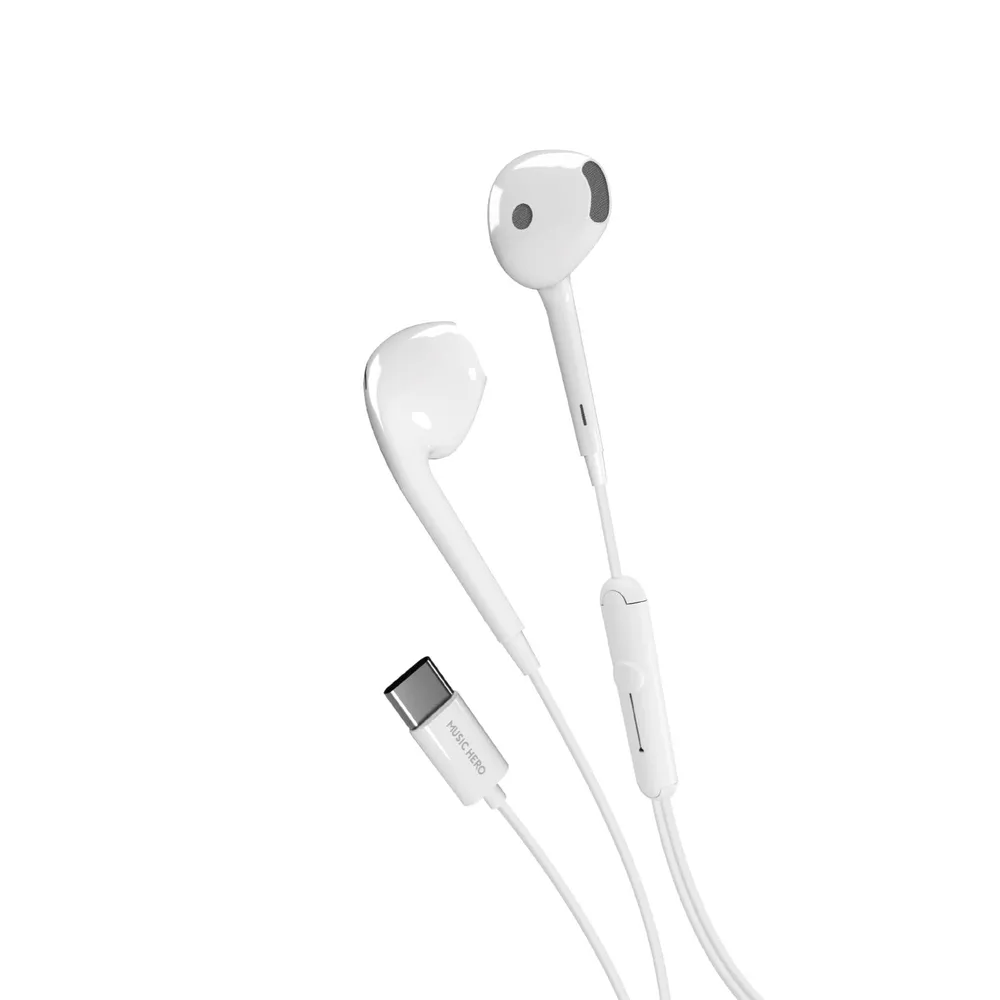 Tubb Kabelgebundene Ohrhörer mit USB-C-Anschluss, Weiß