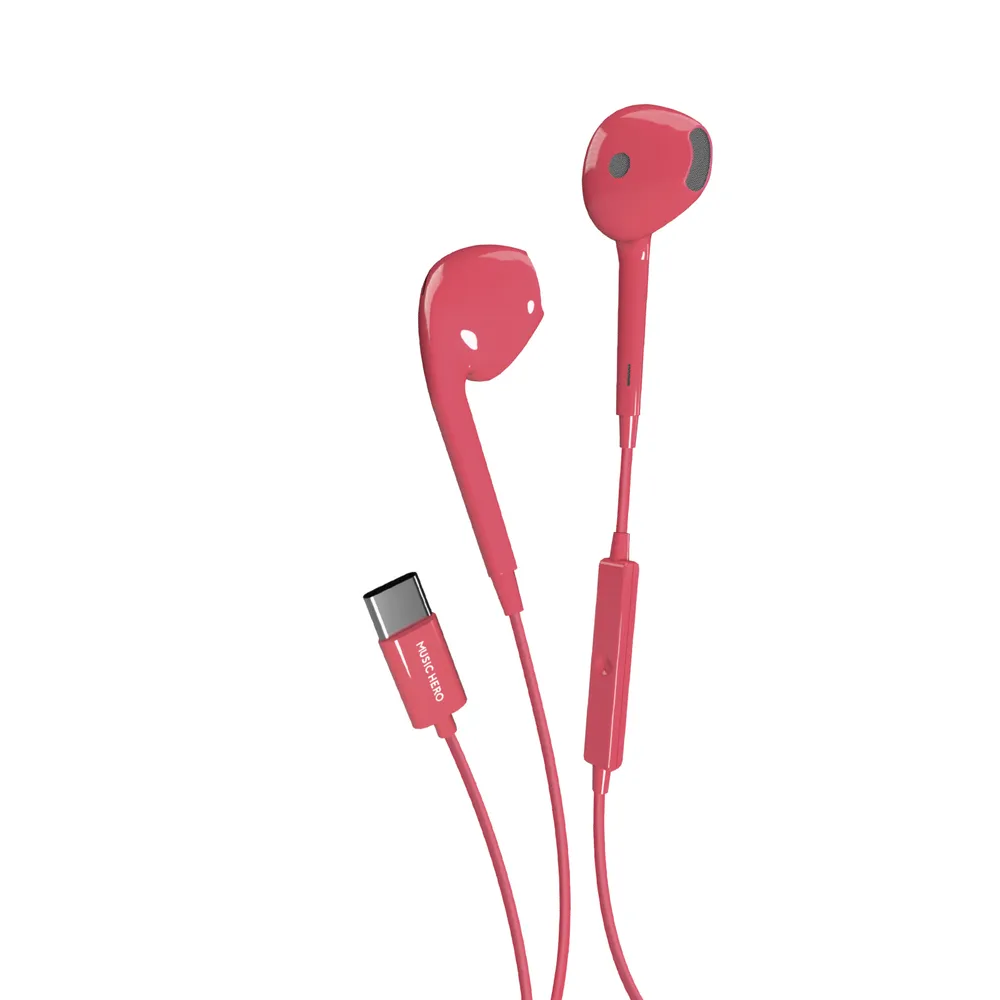 Tubb Kabelgebundene Ohrhörer mit USB-C-Anschluss, Pink