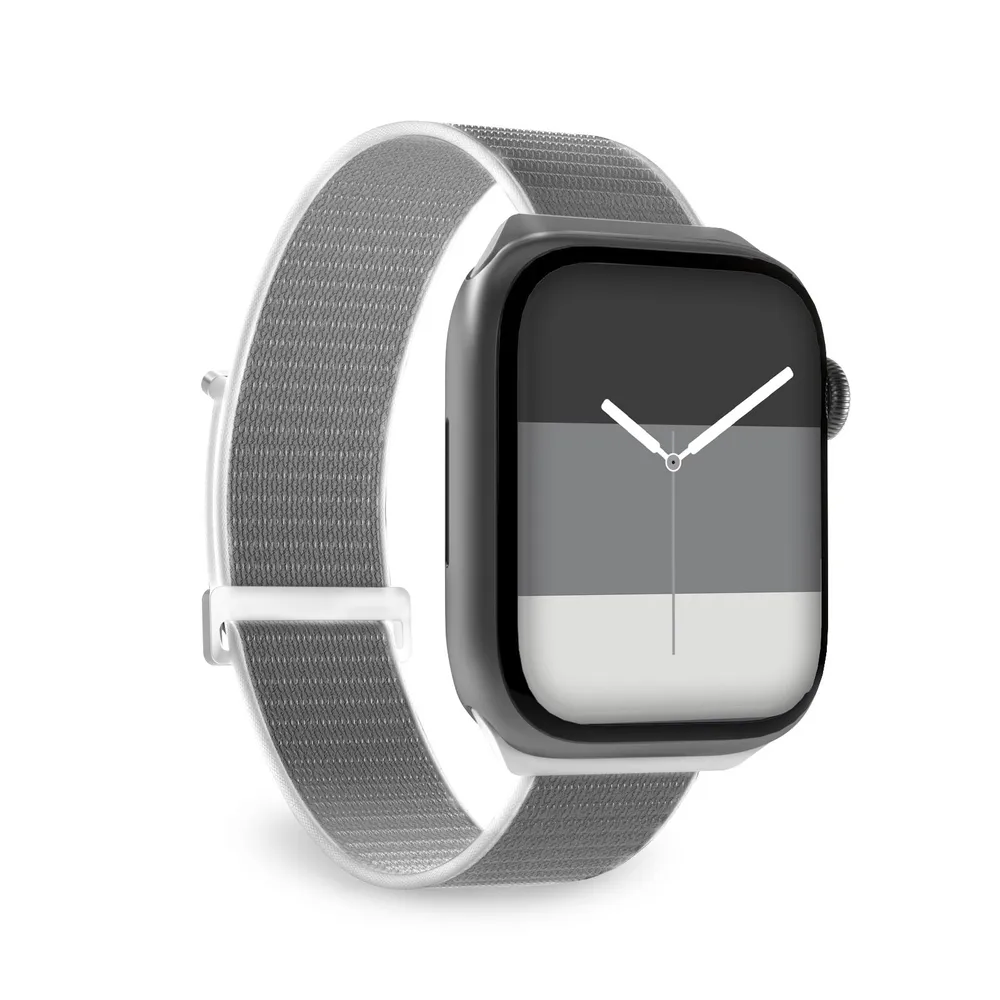 Uhrenarmband für Apple Watch 38/40/41 mm mit Klettverschluss, Grau (CMAWATCHB40NGY)