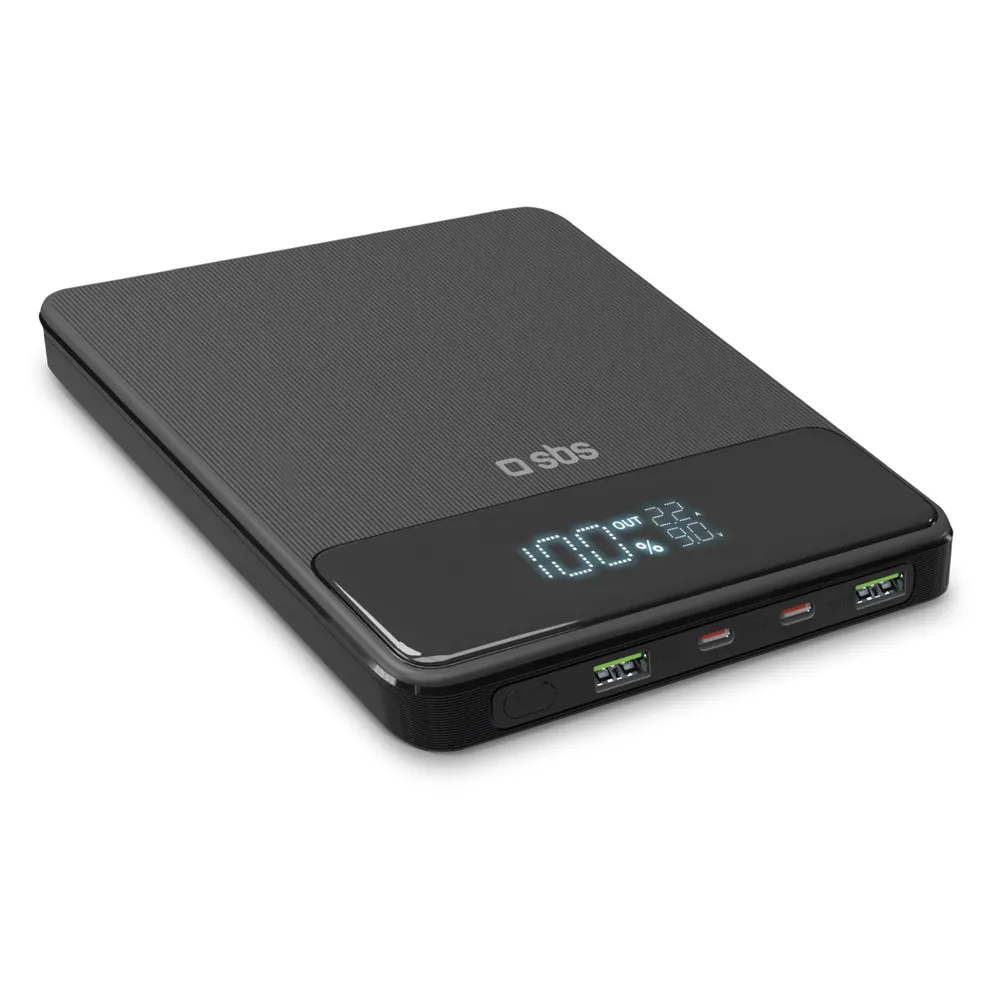 Ultra-schlanke Powerbank mit 20.000 mAh 100 Watt, Schwarz