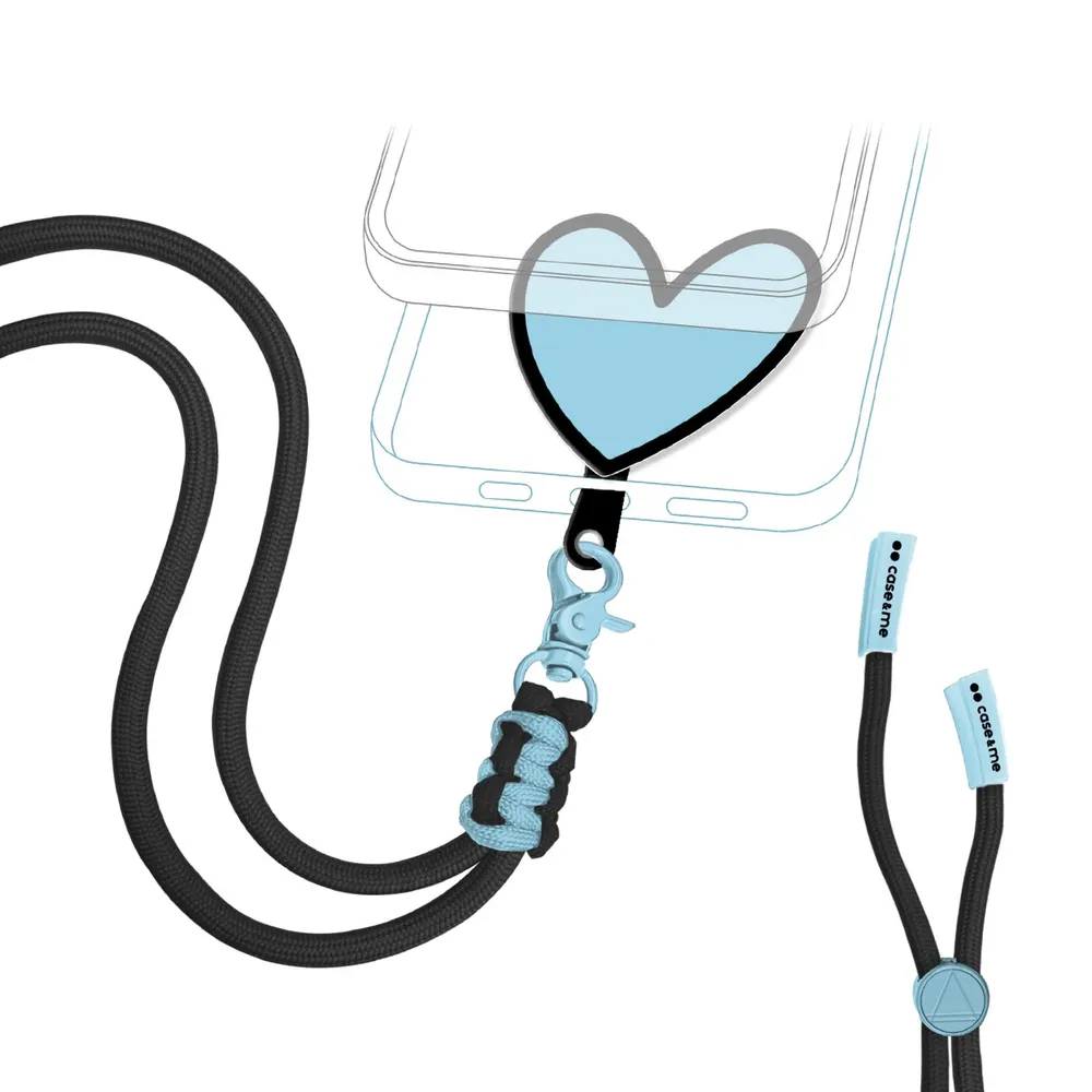Universal-Smartphone-Halsband in Herzform Hellblau