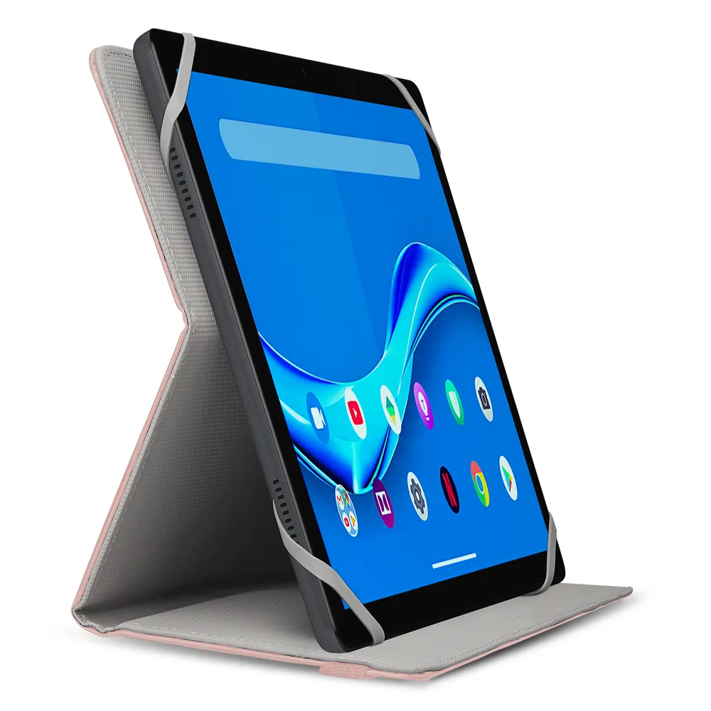 Universelle Buchständer-Schutzhülle für Tablets bis zu 11 Zoll Rosa
