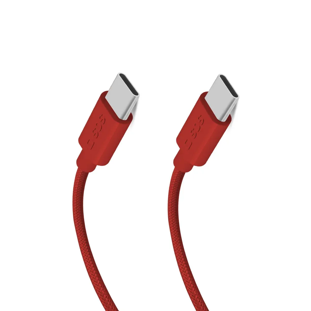 USB-C - USB-C-Textilkabel mit Kabelhalter, 1,5 Meter (TECABLETISSUETCCR)