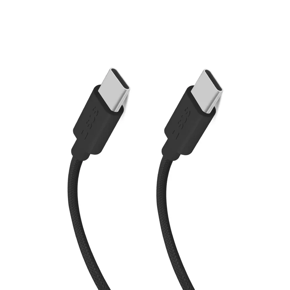 USB-C - USB-C-Textilkabel mit Kabelhalter, 1,5 Meter (TECABLETISSUETCCK)