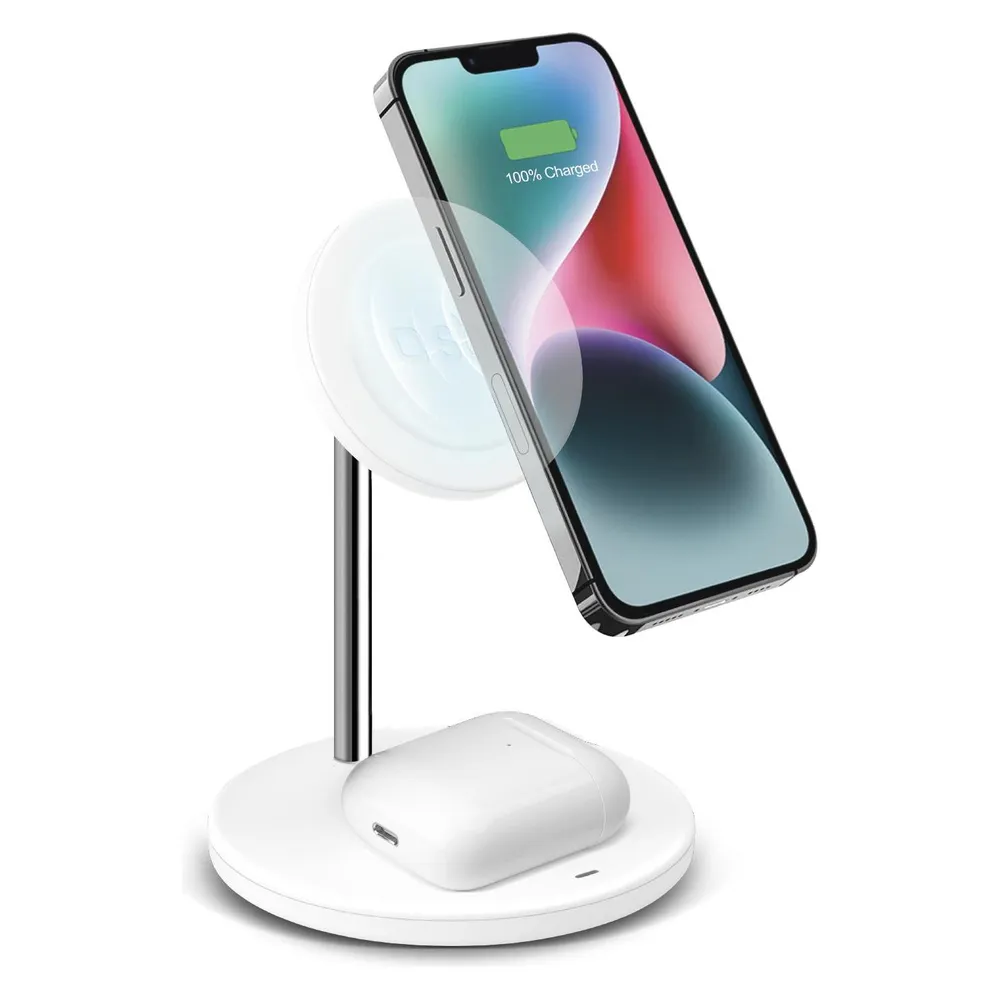 Vertikale kabellose 2-in-1-Ladestation für iPhone