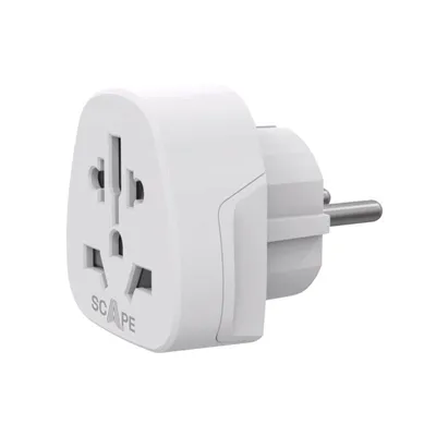Scape Travel 830 Kompakter Universal-Reiseadapter für europäische Mehrzweck-Schuko-Stecker