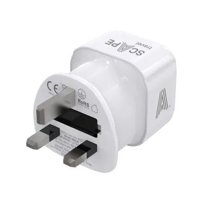 Scape Travel 850 Universal-Steckeradapter für Europa nach Großbritannien, Typ G, 13-A-Sicherung, 2990 W