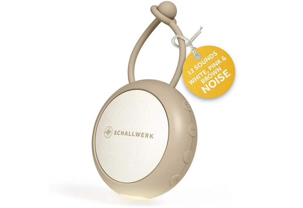 Schallwerk Einschlafhilfe White Noise Machine Babys und Erwachsene Einschlaf- und Durchschlafhilfe (tragbar, Nachtlicht, lange Akku Laufzeit, Timer, Schlaufe)