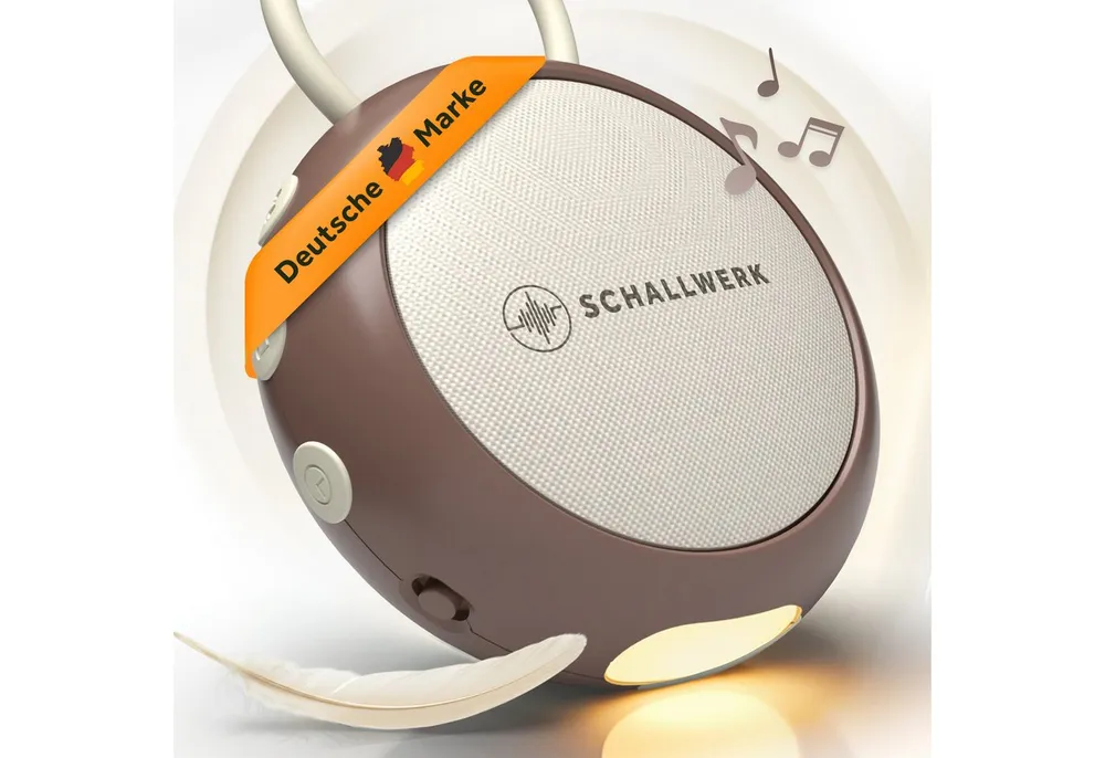 Schallwerk Einschlafhilfe White Noise Machine Babys und Erwachsene Einschlaf- und Durchschlafhilfe (tragbar, Nachtlicht, lange Akku Laufzeit, Timer, Schlaufe)