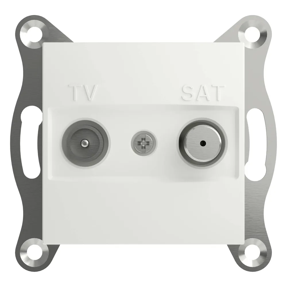 Schneider Electric TV-SAT Durchgangsdose Asfora Weiss (RAL 9003) EPH3470321D