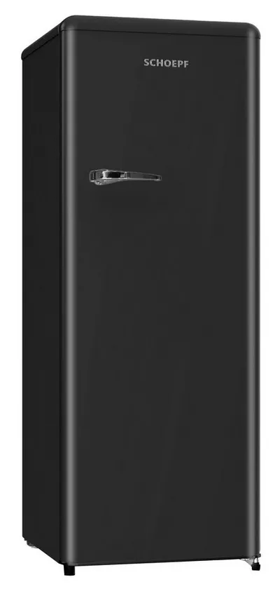 SCHOEPF Vollraumkühlschrank RKS245B, 145,60 cm hoch, 54.5 cm breit, LED-Beleuchtung, Retro-Design, 238l Nutzinhalt