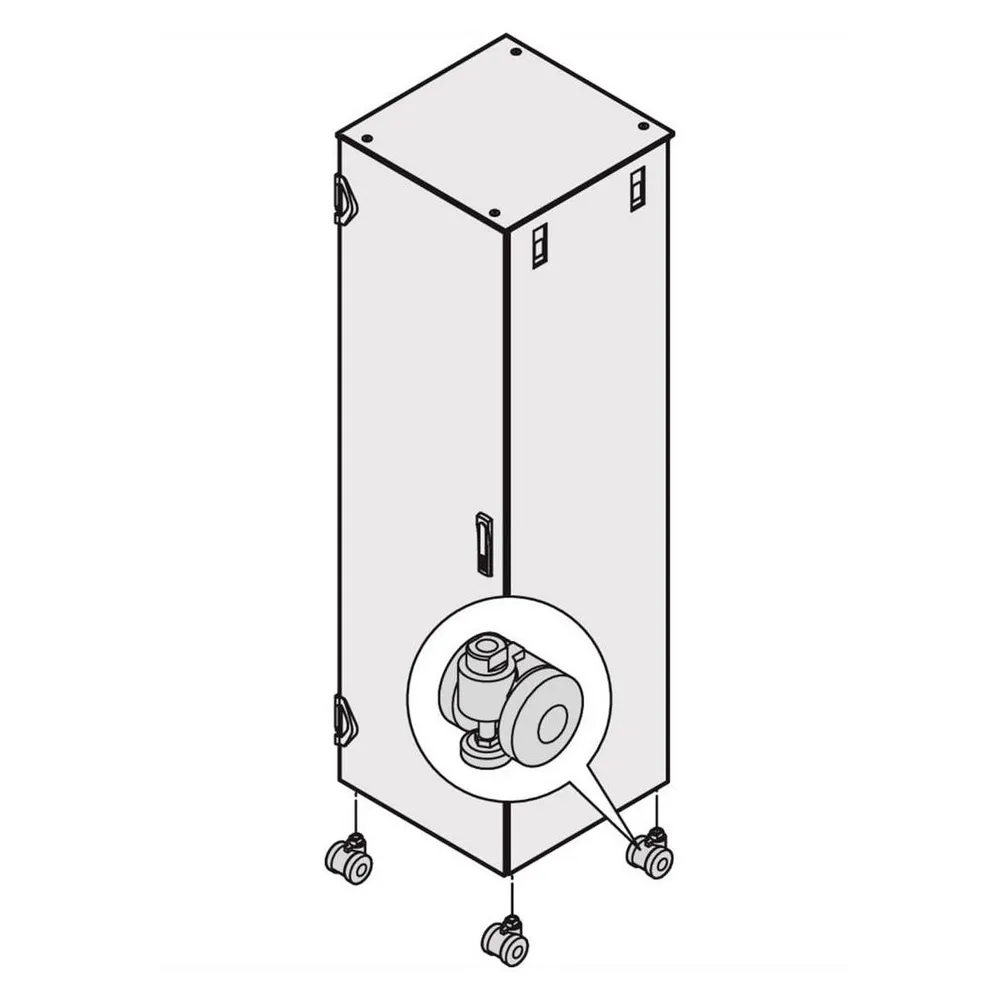Schroff Lenkrollen mit integrierten Nivellierfüssen - LENKROLLEN M.NIV.FUES. 400KG