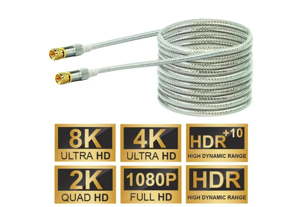 Schwaiger 15m Sat-Kabel 110dB 8K 4K HD TV Antennen-Kabel Video-Kabel, F-Stecker, Kein (1500 cm), Ultra-HD UHD HDR+ HDR 110db Koax-Kabel Koaxial-Kabel F-Stecker
