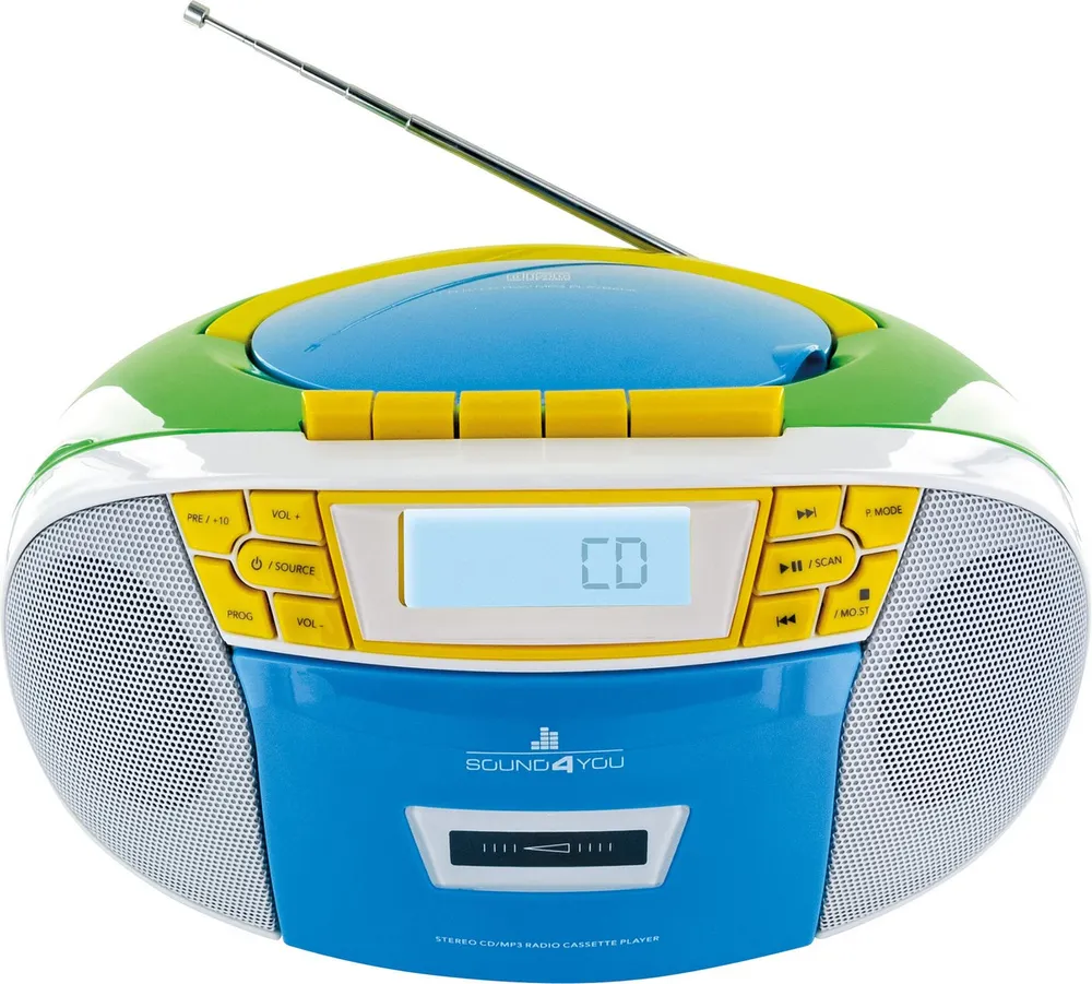 Schwaiger 661644 Boombox (FM, 2.4 W, CD-Player, Kassettendeck)