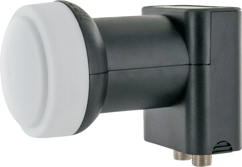 Schwaiger 714289 Universal-Twin-LNB (für 2 Teilnehmer, herausziehbare Wetterschutzabdeckung, hellgrau)