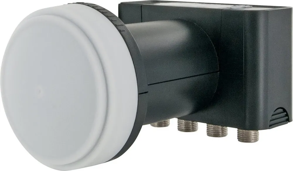 Schwaiger 714296 Universal-Quad-LNB (für 4 Teilnehmer, herausziehbare Wetterschutzabdeckung, hellgrau)