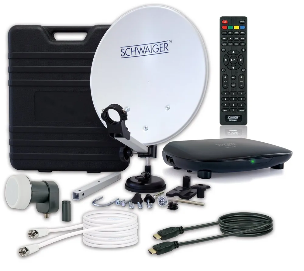 Schwaiger 719604 SAT-Antenne (35 cm, Stahl, Single LNB, hellgrau)