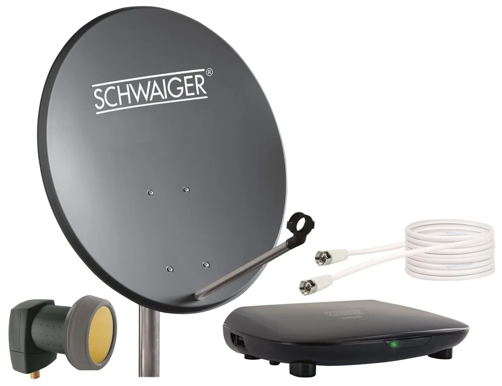 Schwaiger 719765 SAT-Antenne (55 cm, Stahl, Single LNB, anthrazit)