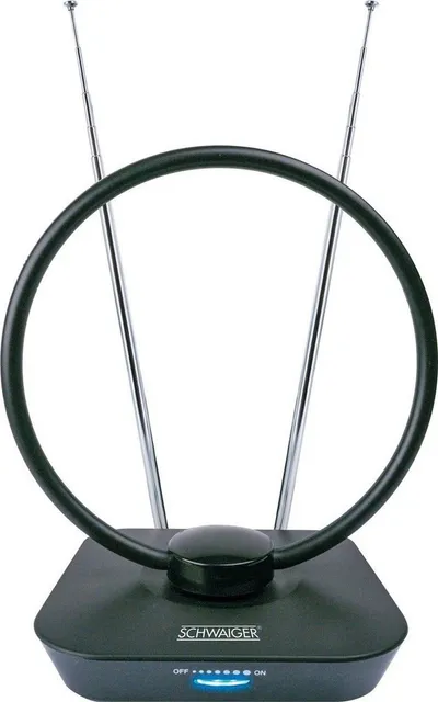 Schwaiger 720365 Innenantenne (für Innenbereich), Integ. Verstärker, schwenk-/neigbare Empfangsantenne, LTE-Sperrfilter