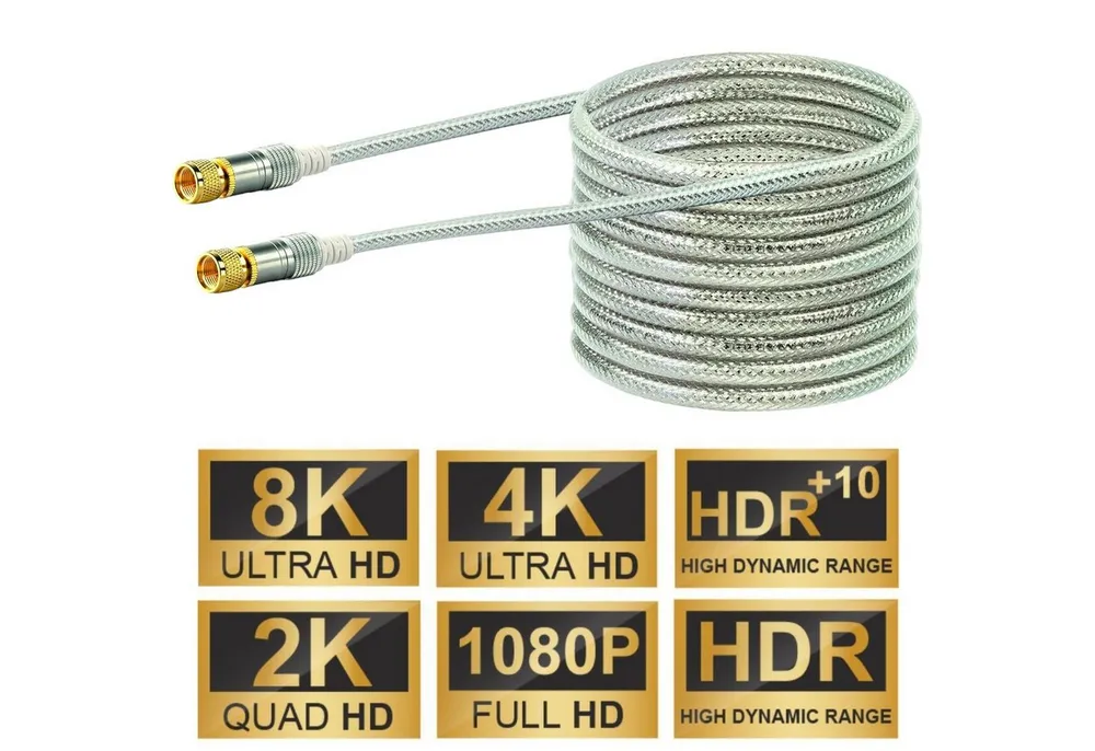 Schwaiger HQ 15m Antennen-Kabel 110db Koaxial-Kabel IEC Video-Kabel, Koaxial, Koaxial (1500 cm), Koax-Kabel Full HD TV 8K 4K UHD HD+ HDR 110 db Ferrit-Filter