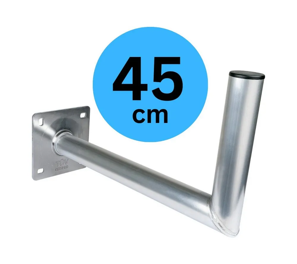 Schwaiger SAT-Halterung 715156, (bis 0 Zoll, Wandabstand 45cm, Durchmesser 48mm, silber)