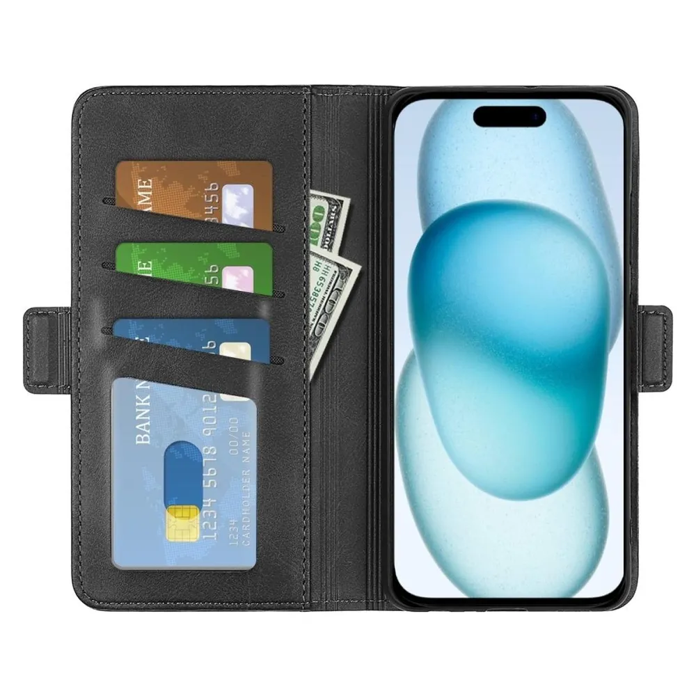 Screenguard CardLounge Apple iPhone 15 Plus Leder Hülle (Apple iPhone 15 Plus)