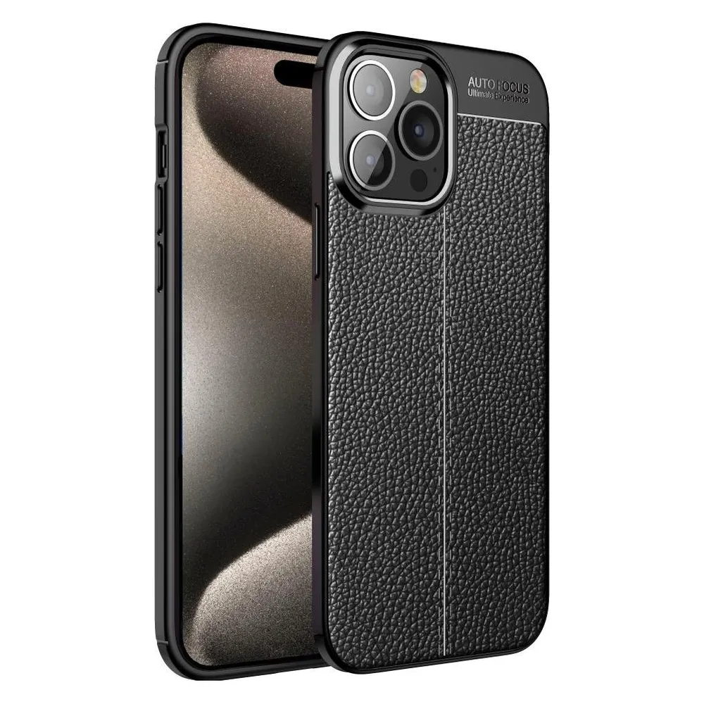 Screenguard Apple iPhone 15 Pro Max Hülle Leather Design TPU Cover