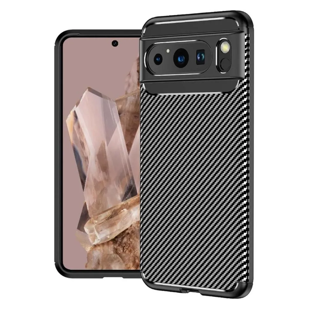 Screenguard Google Pixel 8 Pro Hülle Carbon Design TPU Case