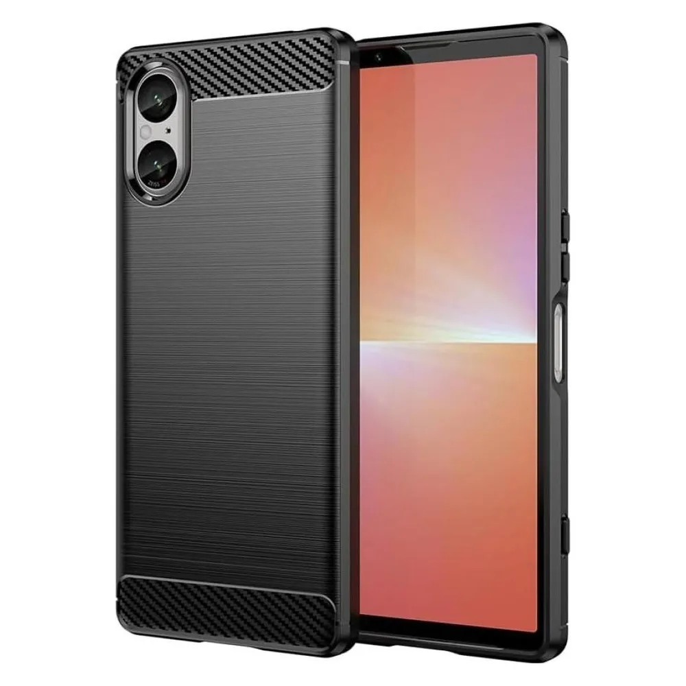 Screenguard Sony Xperia 5 V Hülle Carbon Brushed Soft TPU