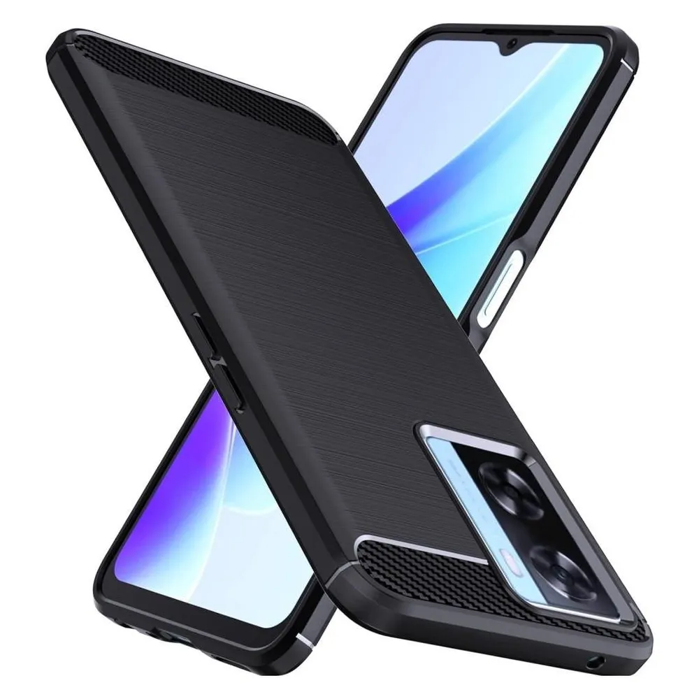 Screenguard Oppo A57s Hülle Carbon Brushed Soft TPU