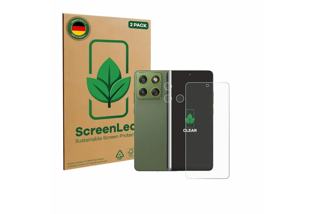 ScreenLeaf Displayschutzfolie Schutzfolie für Motorola Edge 70 (Display+Kamera), 2 Stück, nachhaltiger Displayschutz Schutz Folie Klar Transparent