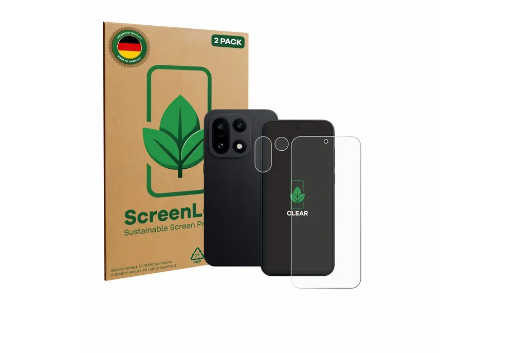 ScreenLeaf Displayschutzfolie Schutzfolie für OnePlus 15 (Display+Kamera), 2 Stück, nachhaltiger Displayschutz Schutz Folie Klar Transparent