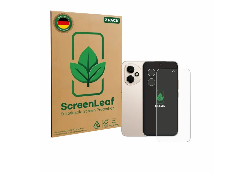 ScreenLeaf Displayschutzfolie Schutzfolie für Honor 400 (Display+Kamera), 2 Stück, nachhaltiger Displayschutz Schutz Folie Klar Transparent