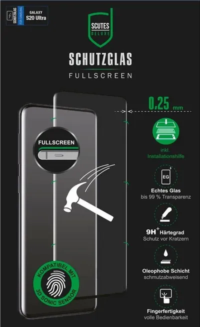 3D Schutzglas für Samsung Galaxy S20 Ultra