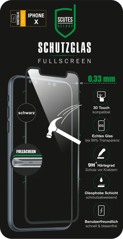 3D Schutzglas iPhone X