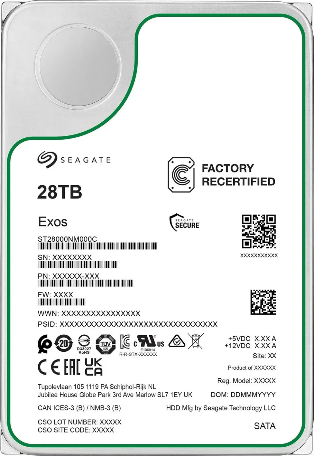 Seagate Exos 28TB | st28000nm000c-fr | rezertifiziert - 24/7