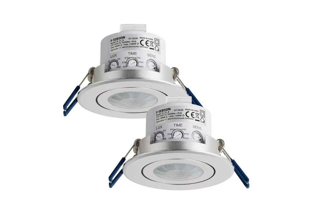 SEBSON Bewegungsmelder Bewegungsmelder Unterputz LED geeignet IR Sensor einstellbar - 2er Set, (2-St)