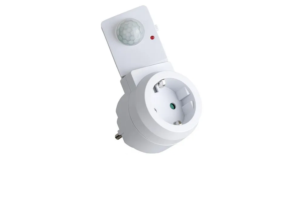 SEBSON Bewegungsmelder Zwischenstecker Bewegungsmelder - Schuko Stecker 230V programmierbar, (1-St), Schwenkbar, max. 1000W LED geeignet, Steckdosen-Adapter