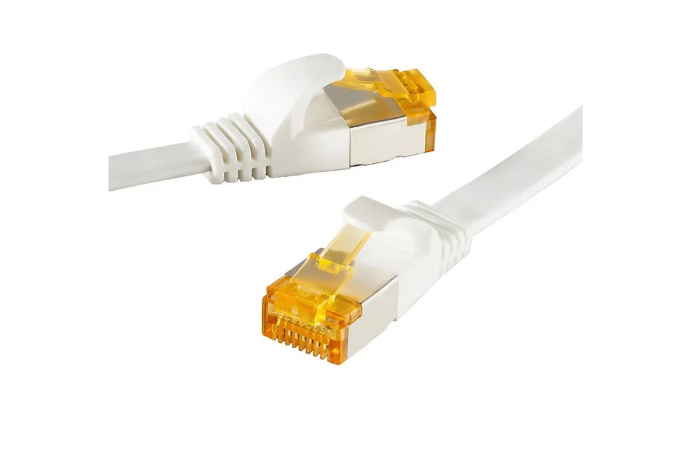 SEBSON LAN Kabel 7,5m CAT 7 flach, Netzwerkkabel 10 Gbit/s - RJ45 Stecker Netzkabel, (750 cm)