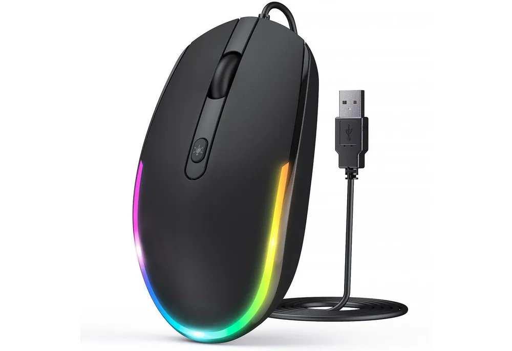 Seenda 201 Maus mit Kabel 1600 DPI USB Maus Kabelgebunden für Laptop/PC Maus (kabelgebunden, DPI 1600, optisch, Plug&Play, Beleuchtet)
