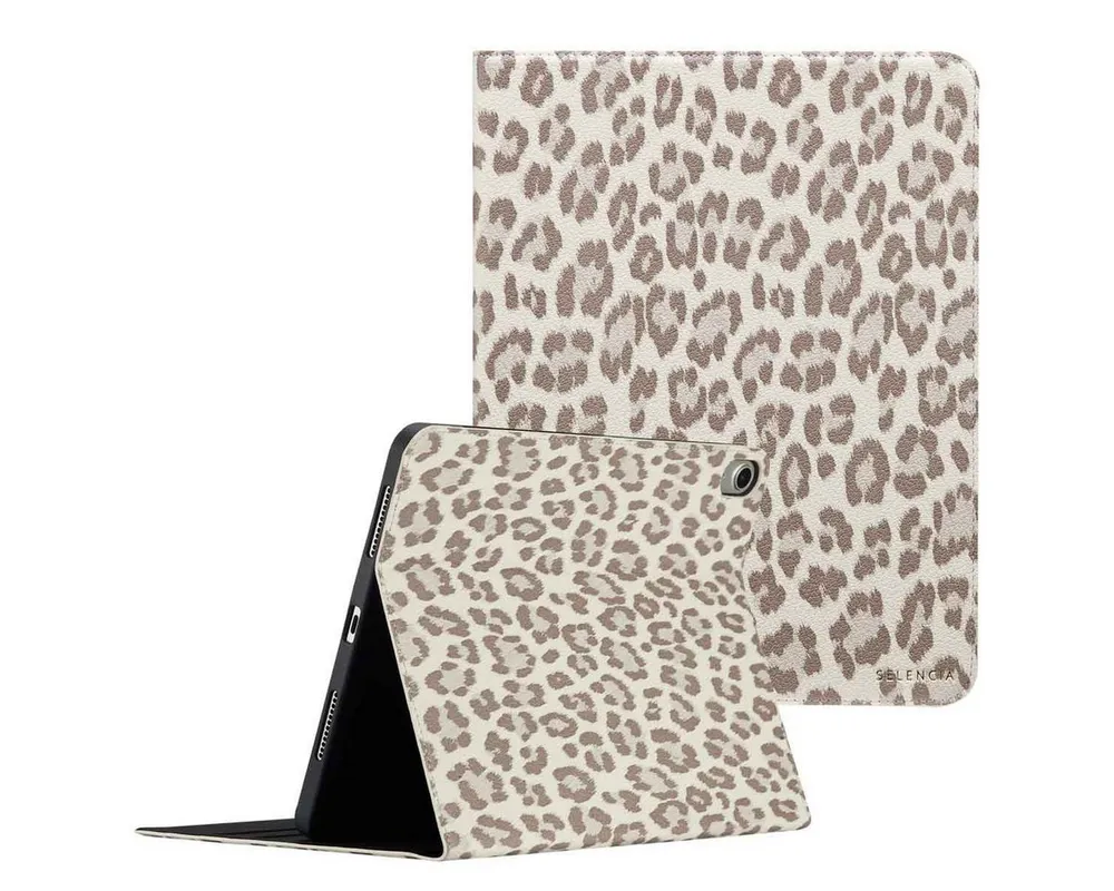 Selencia Tablet-Mappe Selencia Sabi Klapphülle mit Leopardenmuster Apple iPad Air 11 Zoll (2