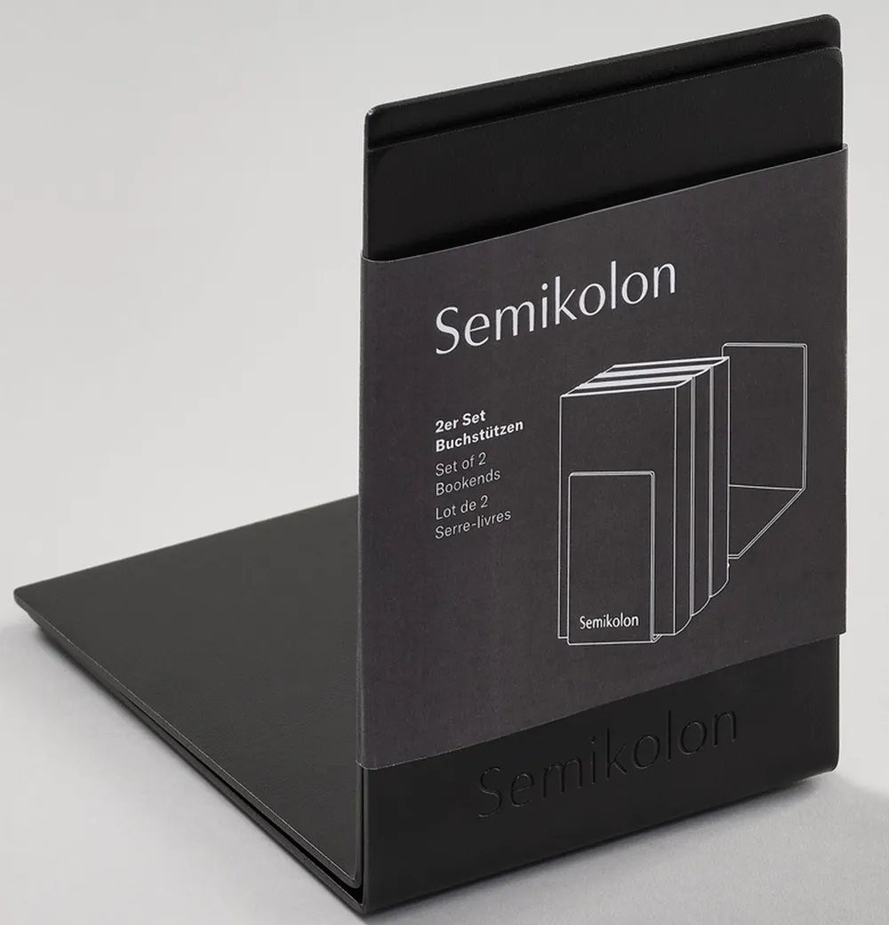 Semikolon 371958 2er Set Buchstützen Metall schwarz