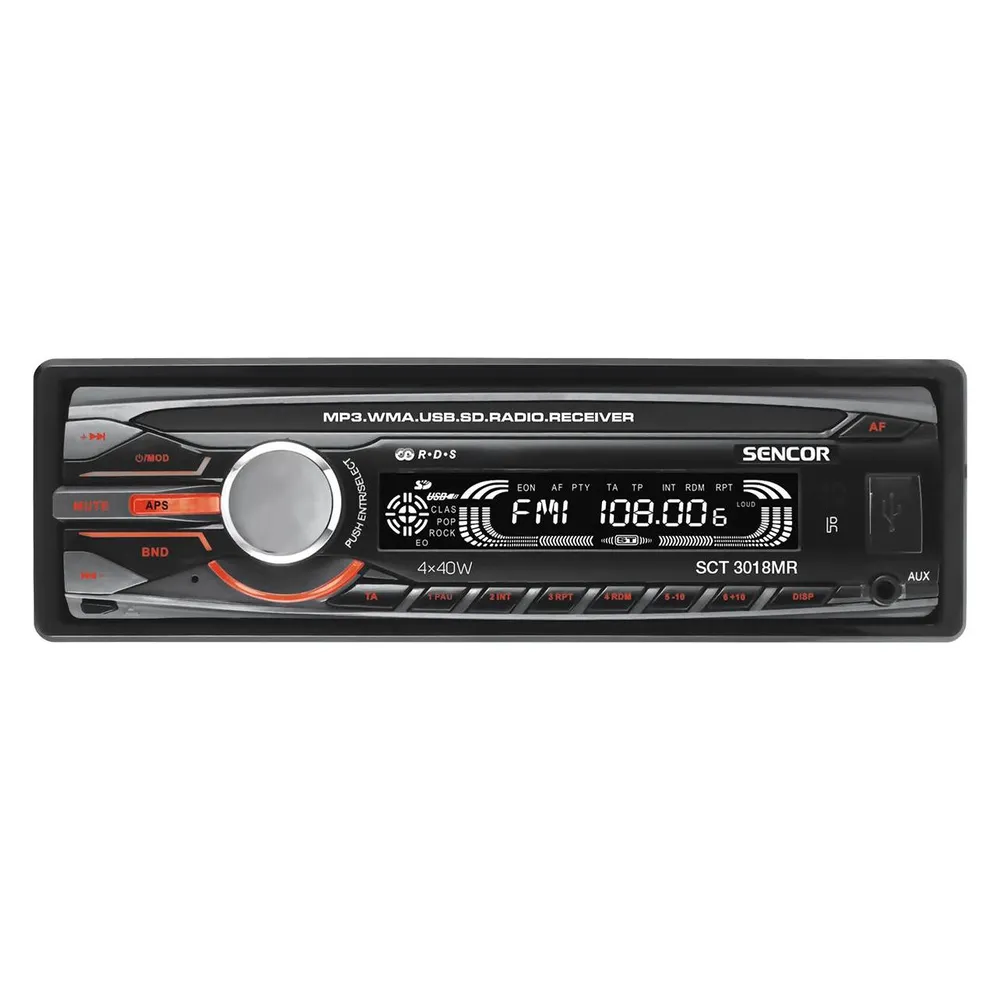 Autofunkreceiver Sencor SCT 3018MR Schwarz 160W 4.0 Kanäle USB vorne