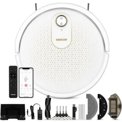 Saugroboter mit Wischfunktion Sencor SRV 4550WH Navigation Basis 100 min Laufzeit
