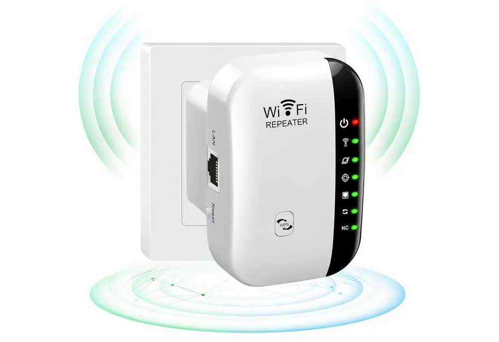 Senmudi WiFi Extender Booster, WLAN Repeater Verstärker Bis Zu 5000sq. WLAN-Router, mit 300 Mbps,2,4GHz WiFi Mit Ethernet Port Zu Allen Geräten